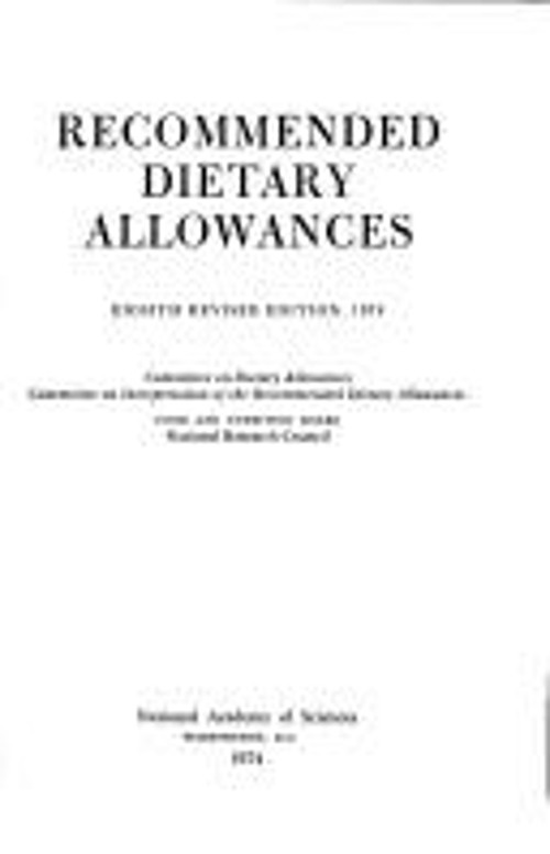 Recommended Dietary Allowances Paperback