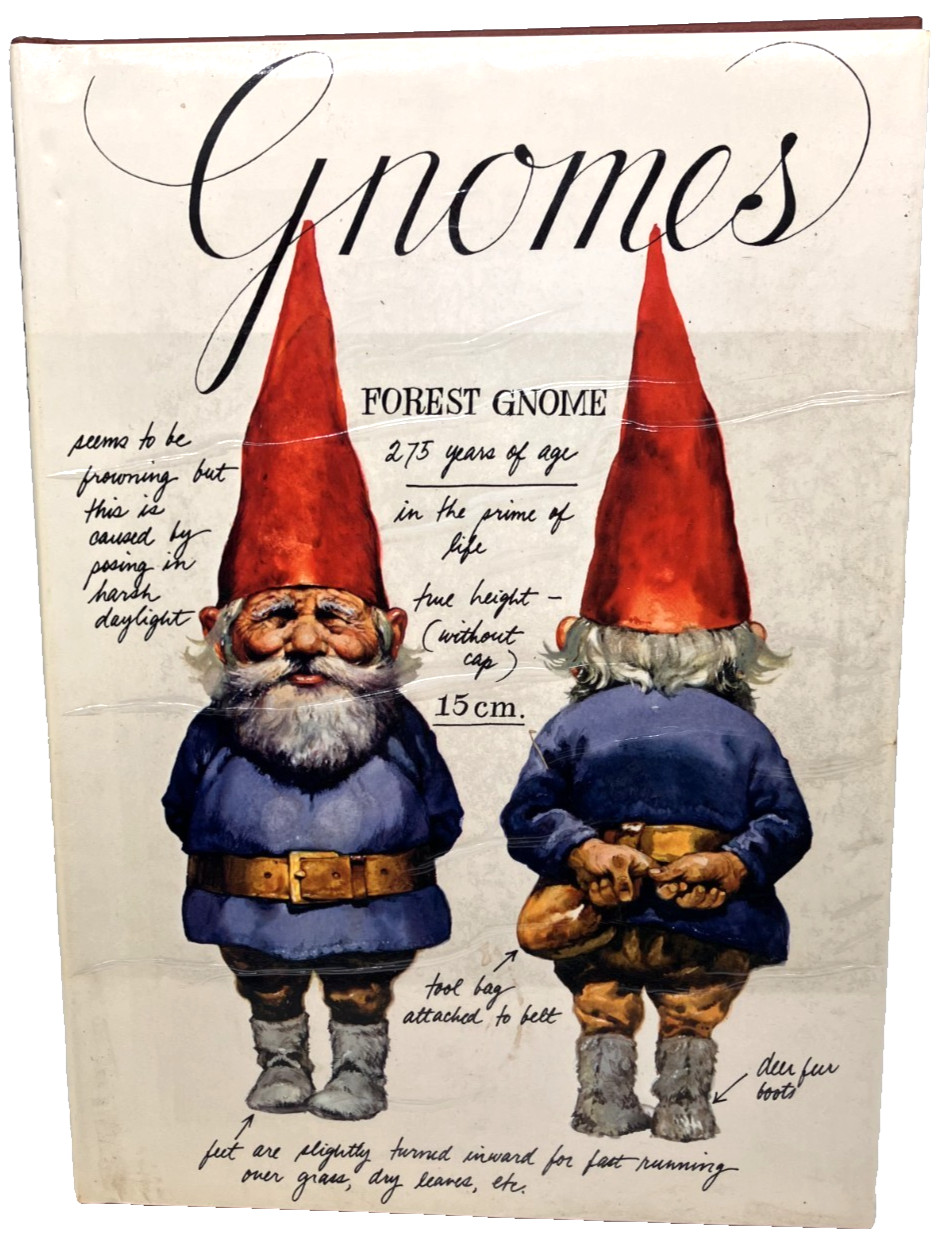 Gnomes book The life and times of Gnomes 212 pgs all in color HC 1977 Signed