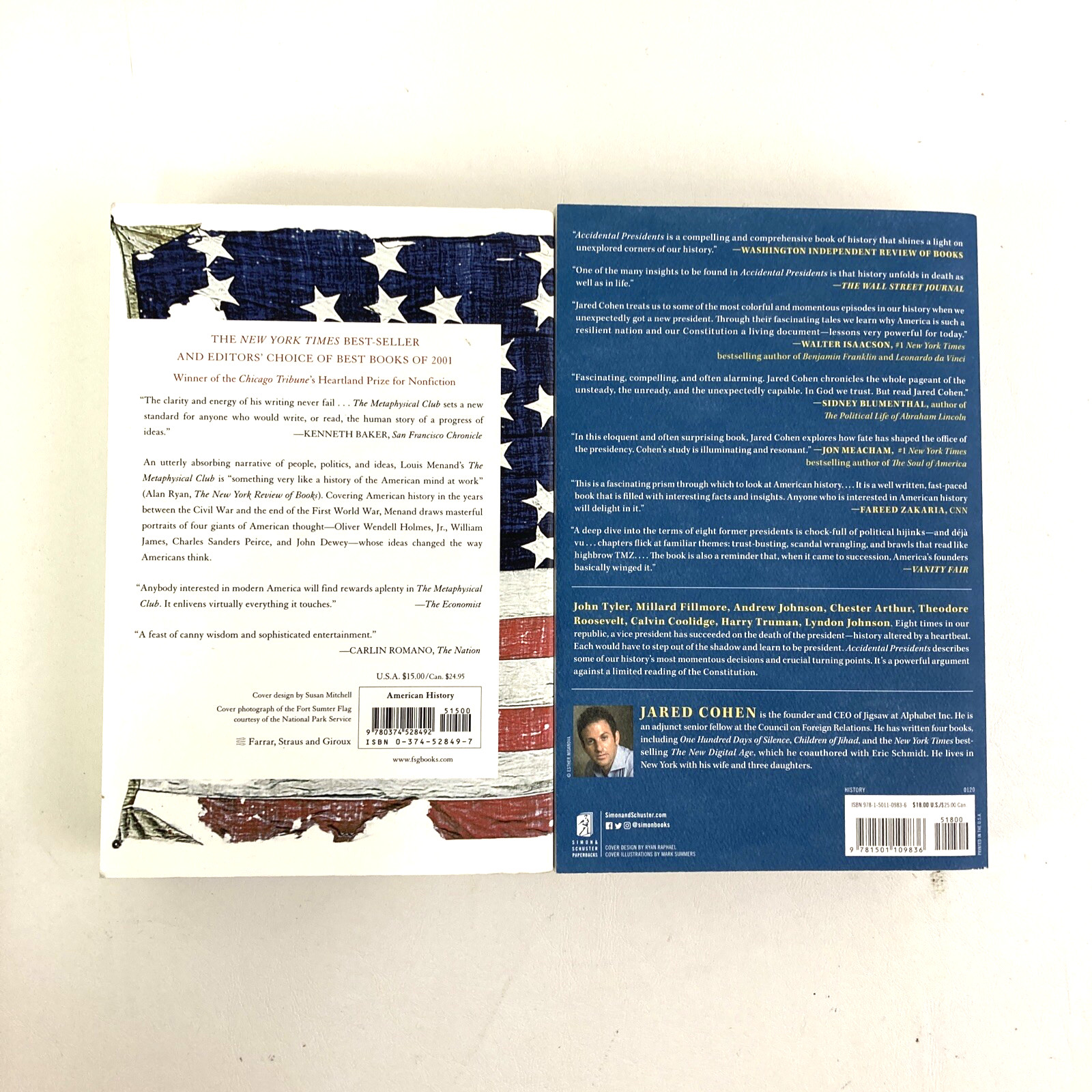 Lot of 2 Books about Ideas that Changed America Louis Menand Jared Cohen