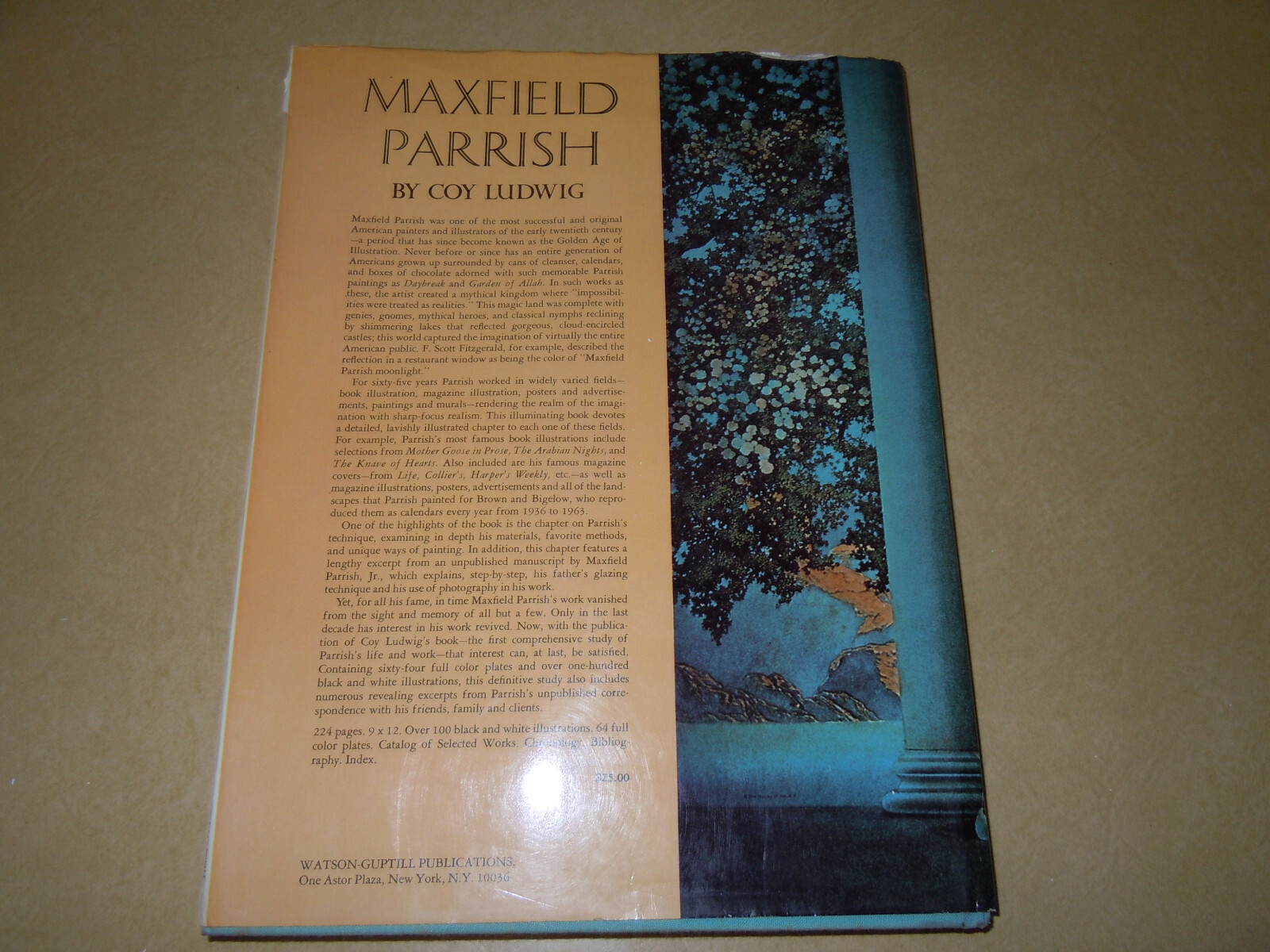 VINTAGE 1975 ” MAXFIELD PARRISH ” HARDBOUND BOOK by COY LUDWIG – 219 PAGES