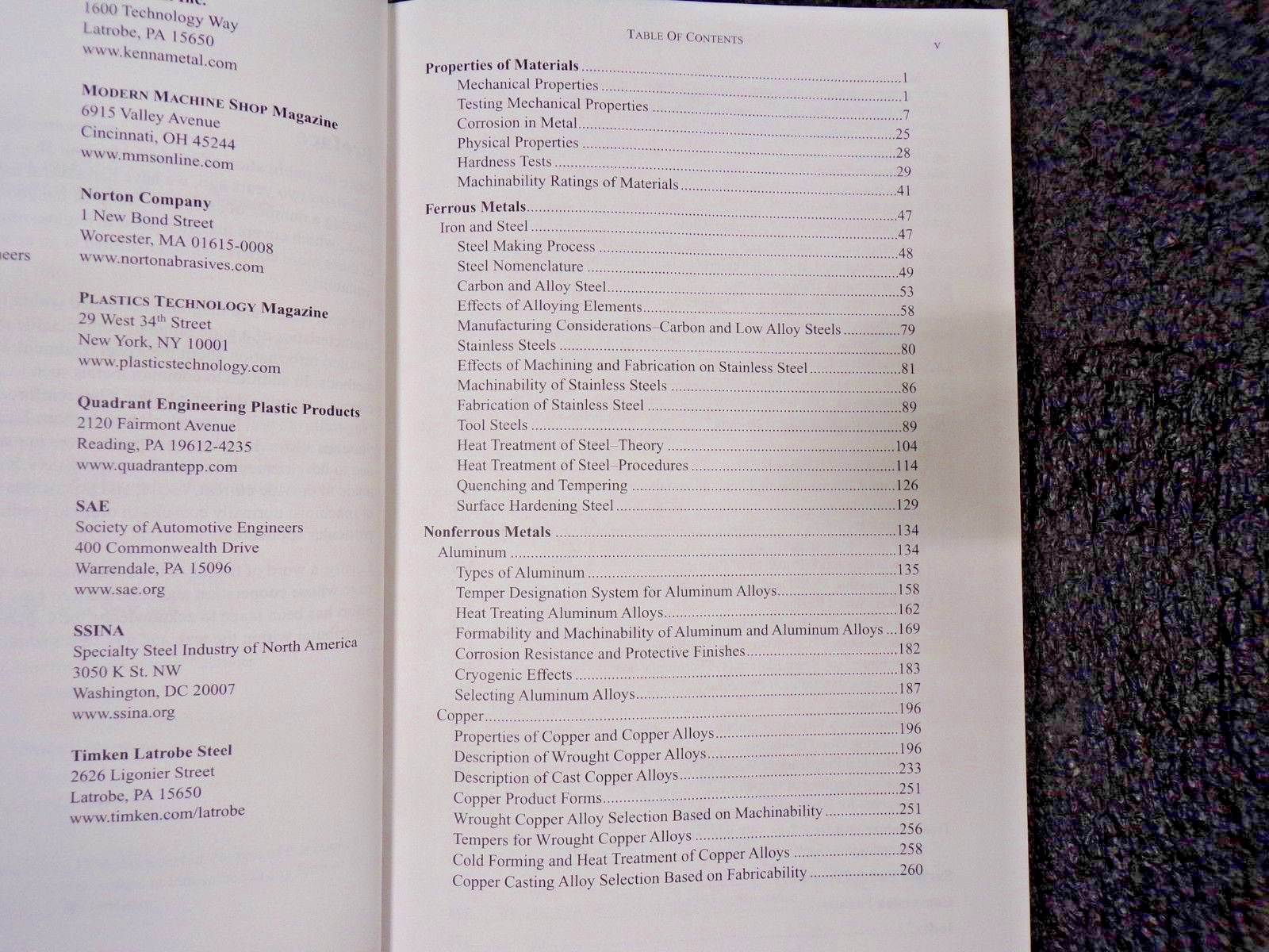 Guide to Engineering Materials Machining & Manufacturing Ref., 380 Pages(TS)