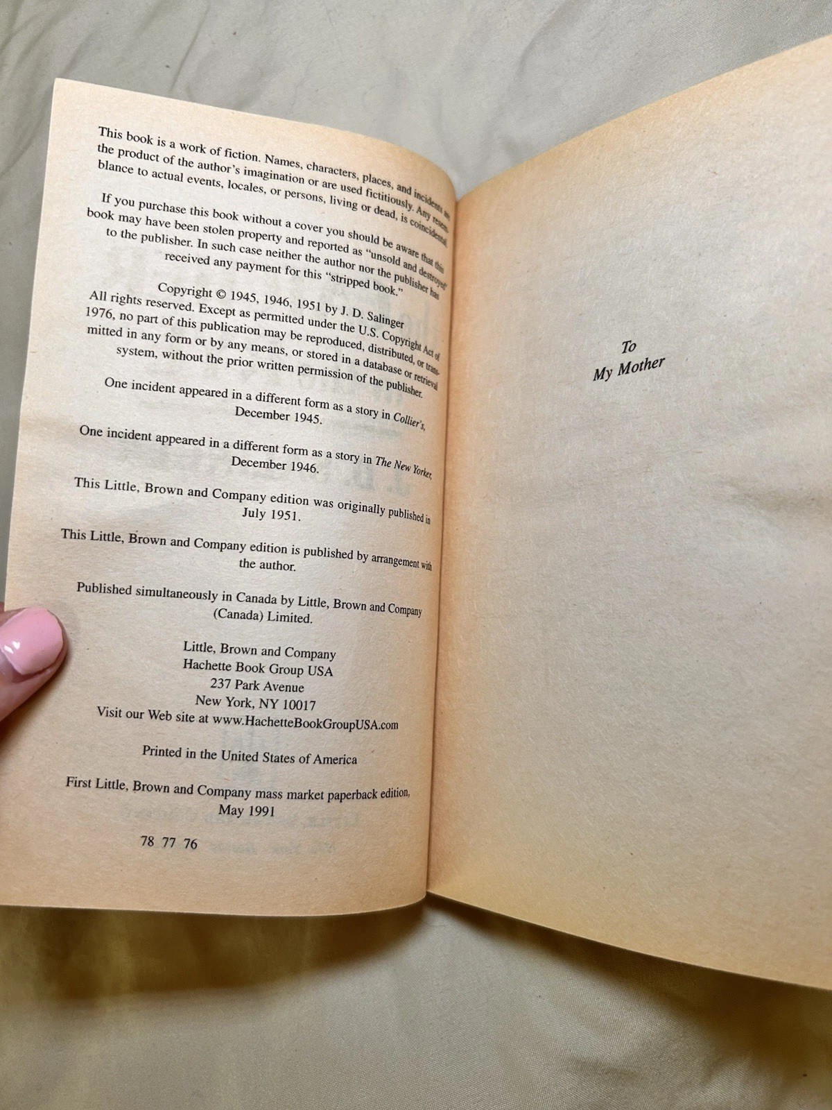 The Catcher And The Rye By J D Salinger Paperback 1951