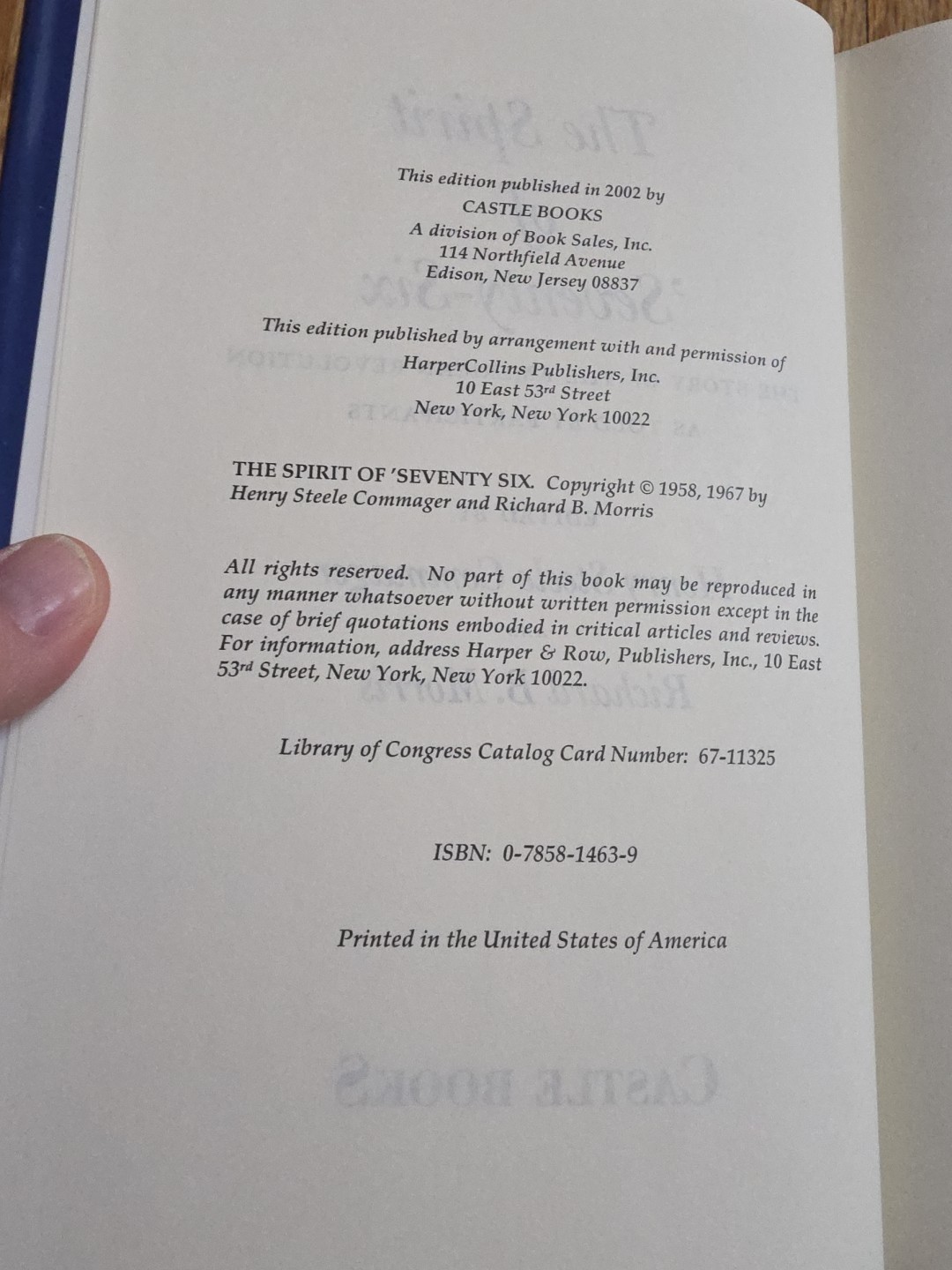 THE SPIRIT OF SEVENTY-SIX: THE STORY OF THE AMERICAN By Henry Steele Commager