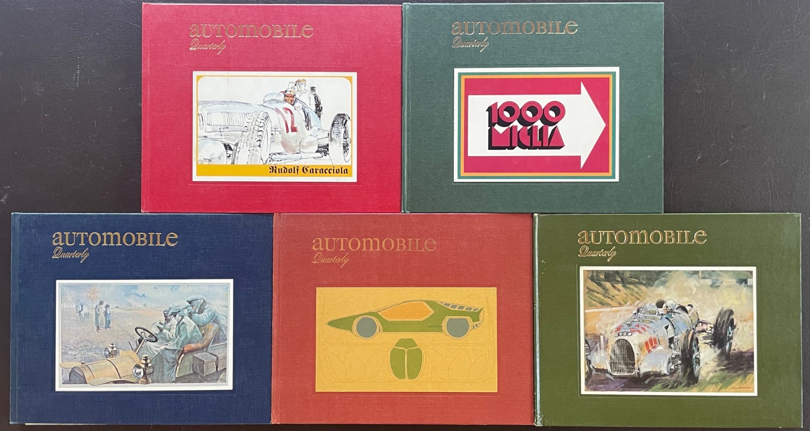 LOT OF 5) AUTOMOBILE QUARTERLY 1968-9. Vol. 7 # 1-4, 1 & Vol 8 # 1. Hardback GC