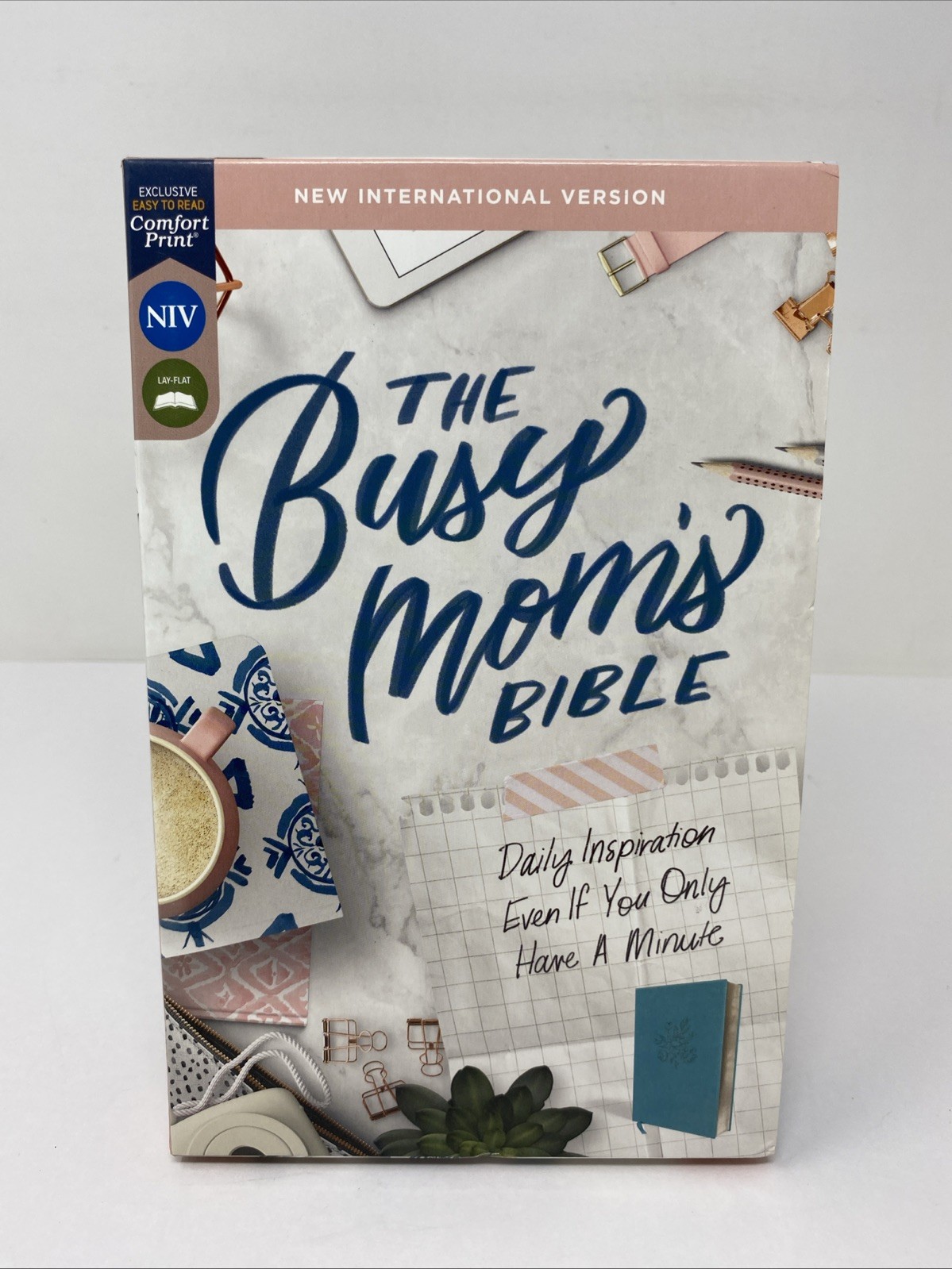 Busy Moms Bible NIV Teal Leathersoft 2020 Clean Pages w/ Slipcover