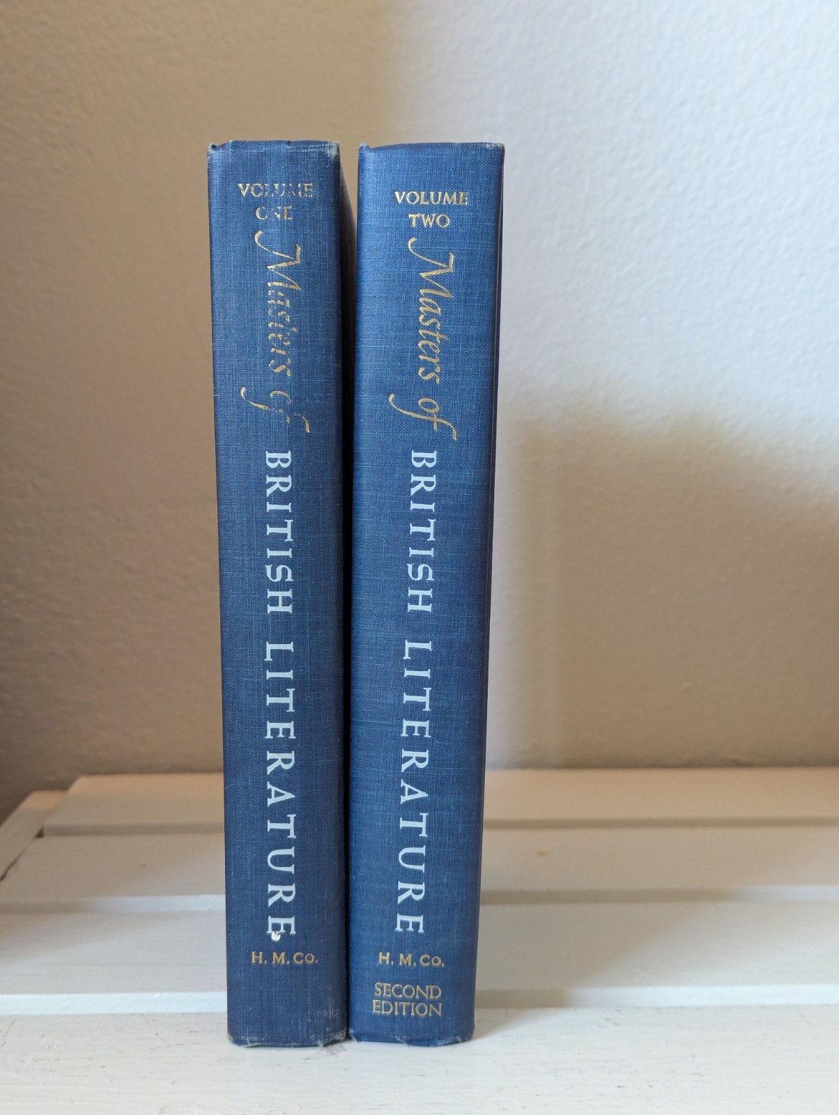 Masters of British Literature, Two Volumes, 1958 HC, Shakespeare Milton Keats…