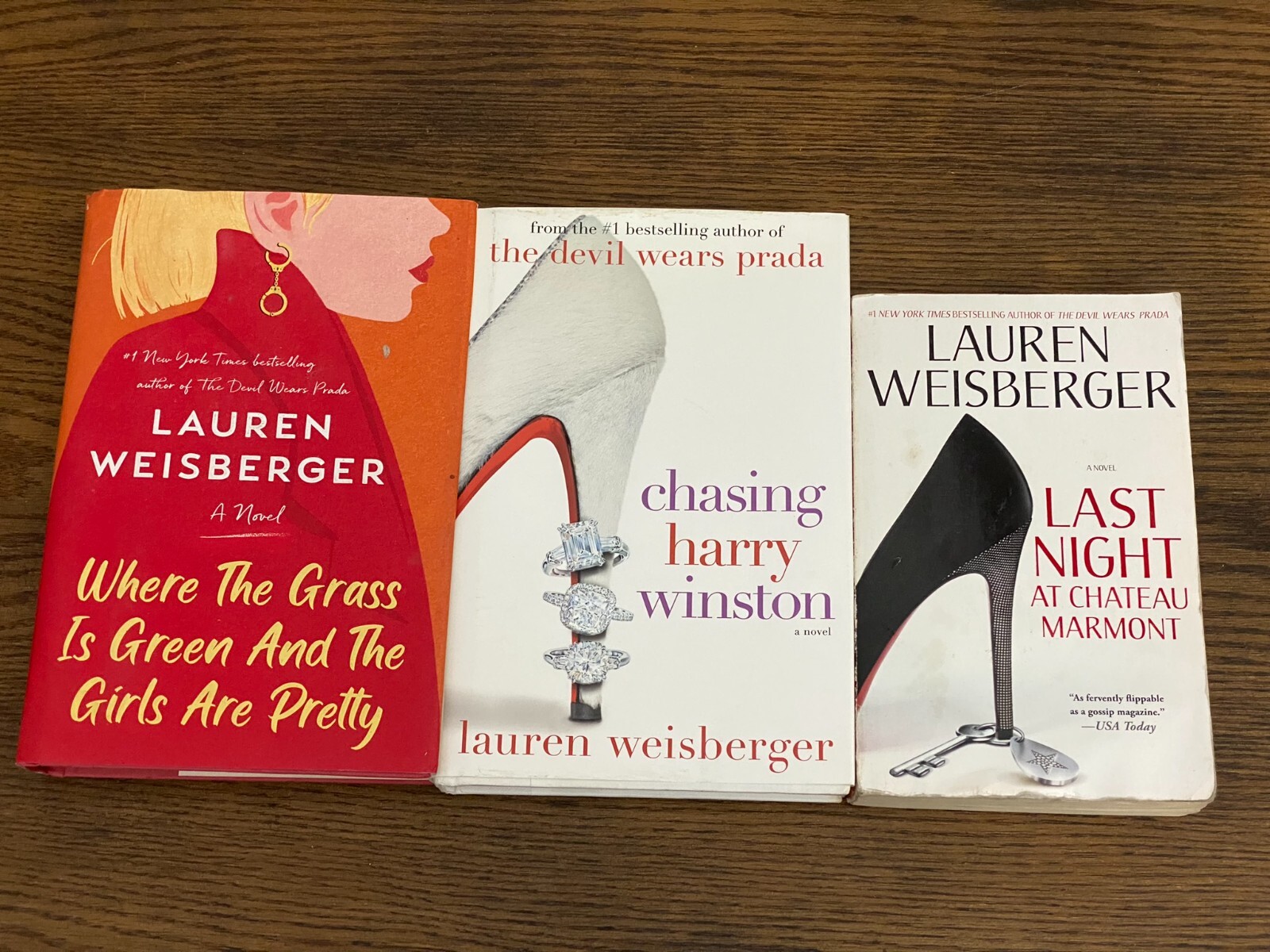 Lot of 3 Lauren Weisberger: Chasing Harry Winston, Last Night at the Chateau Mar