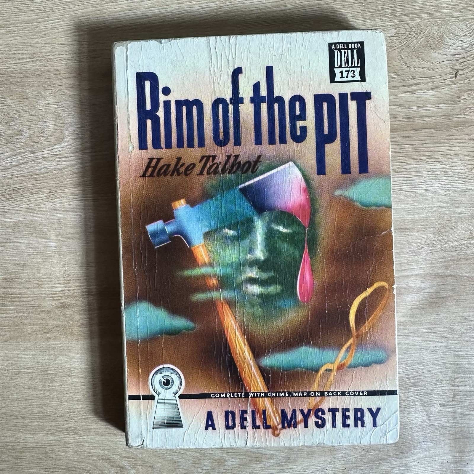 Rim of the Pit Hake Talbot Dell Mystery Mapback No. 173 Vintage Paperback Book