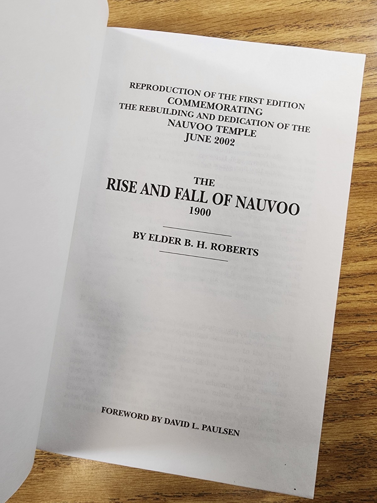 The Rise and Fall of Nauvoo by Elder B.H. Roberts 2002 Commemorative Edition