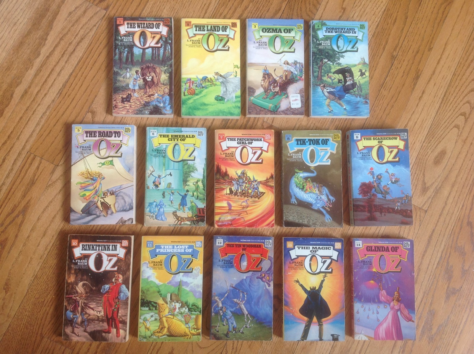 WIZARD OF OZ Books by L. Frank Baum PB Lot of 14 Del Rey Vol 1-14 Vintage ~ VGC