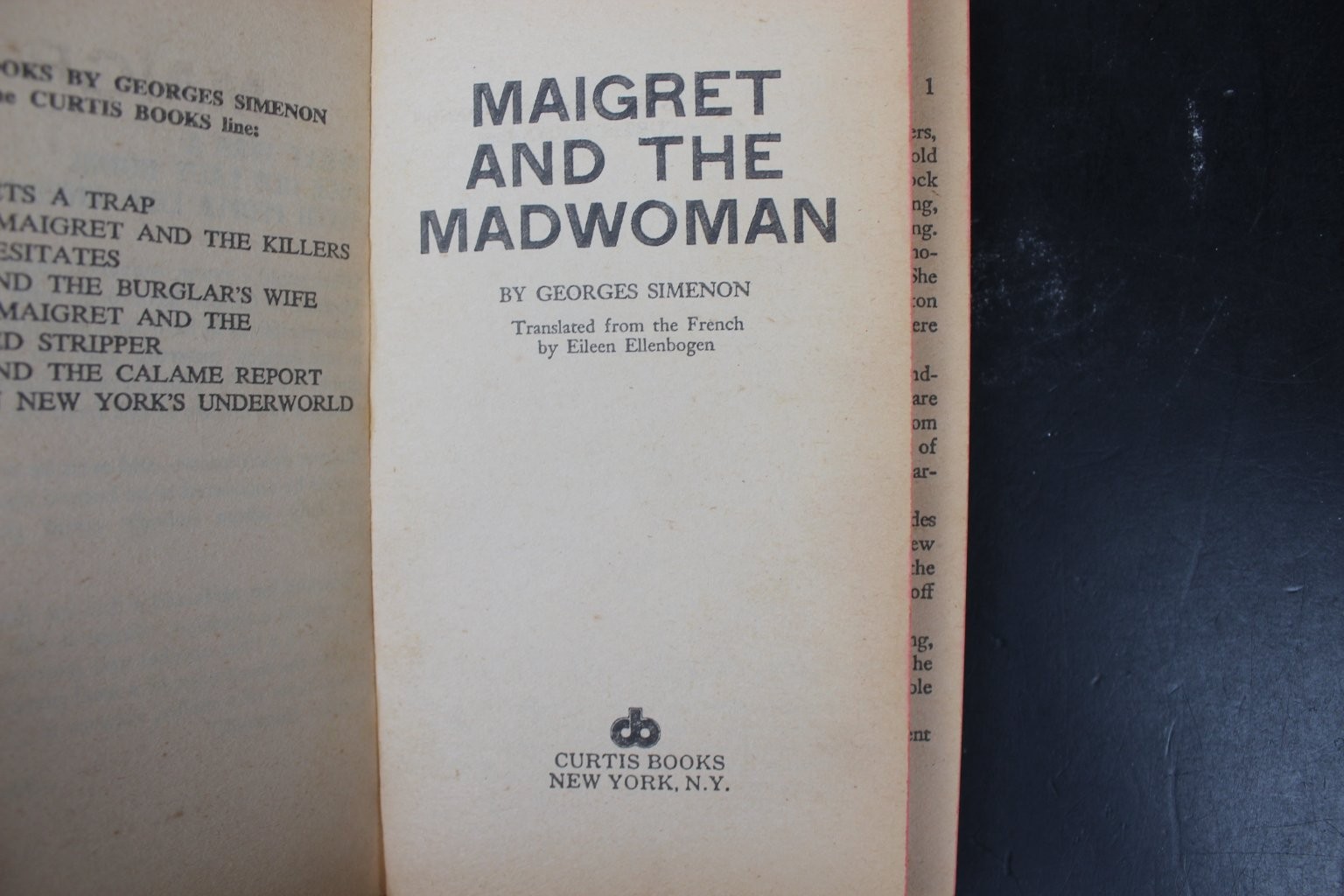 Maigret and the Madwoman Simenon 1972 Mystery Detective Curtis Books PB