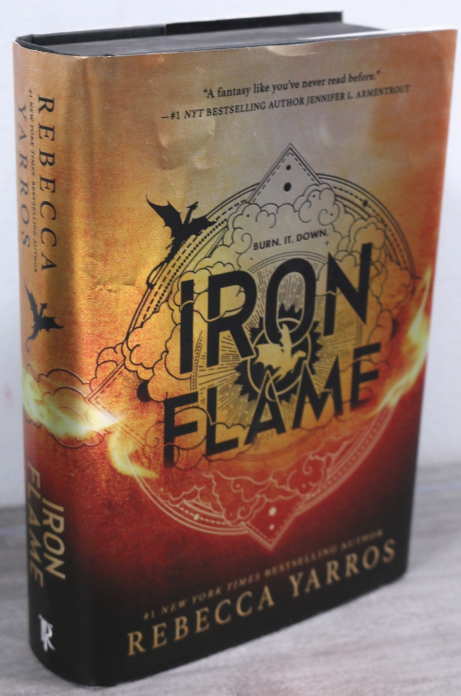 Iron Flame by Rebecca Yarros, 2023 HC First Edition w Solid Black Sprayed Edges
