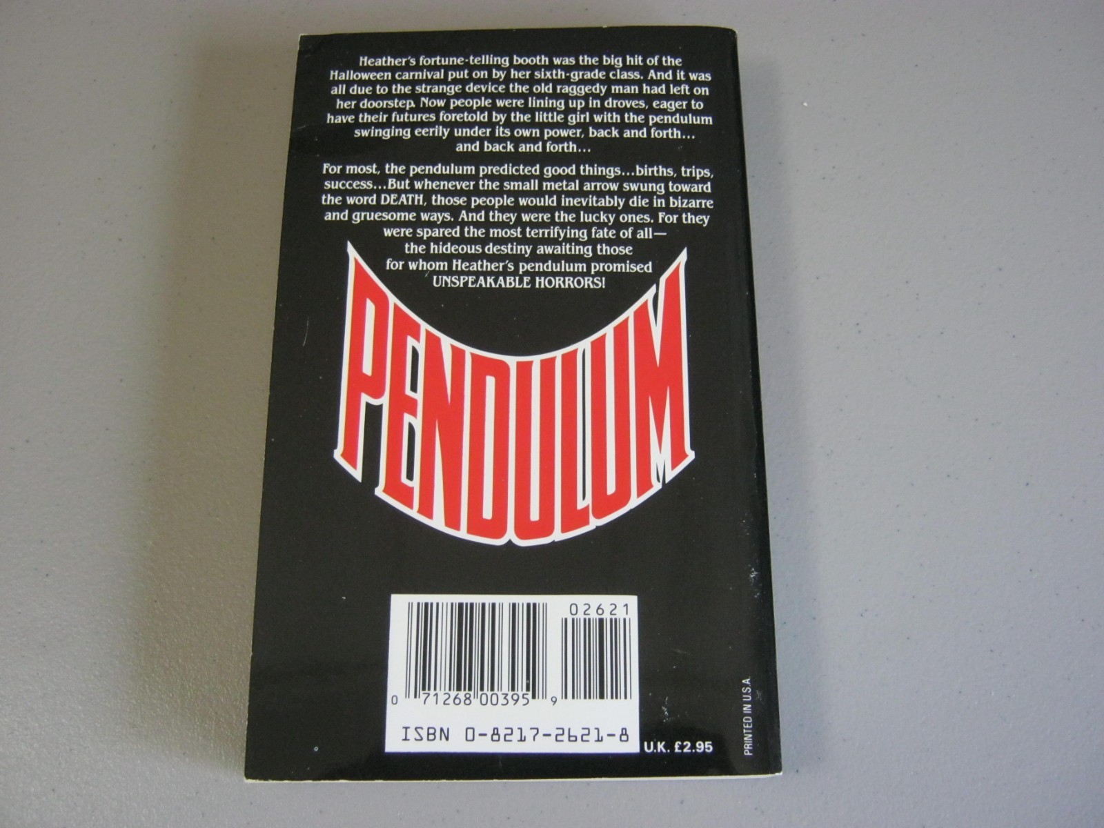 PENDULUM by RUBY JEAN JENSEN – VINTAGE HORROR PB – ZEBRA BOOKS 1989 NEW/UNREAD