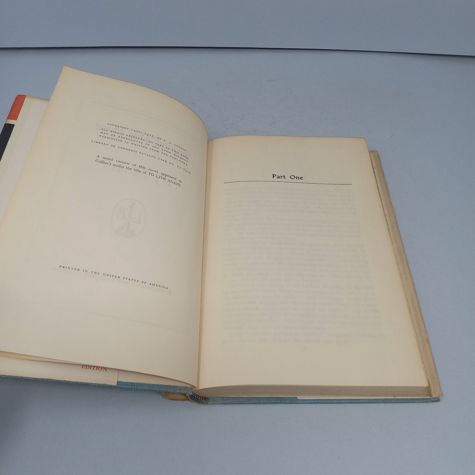 Beyond This Place: A Novel 1953 Book Club Edition Hardcover by A. J. Cronin