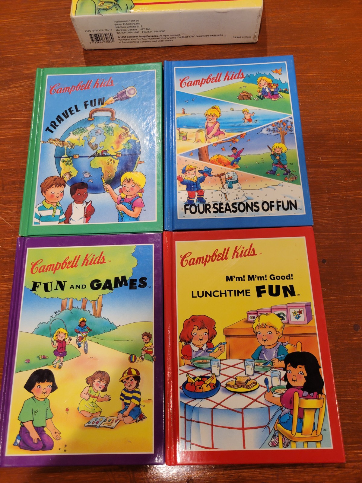 1994 Campbell Kids Hard cover fun and games 4 books with case Free Shipping