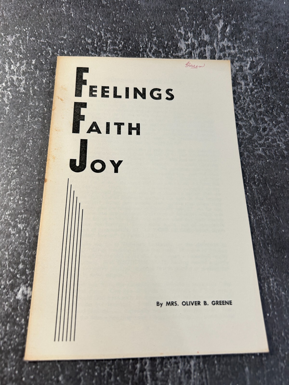 Feelings, Faith, Joy by Mrs. Oliver B. Greene