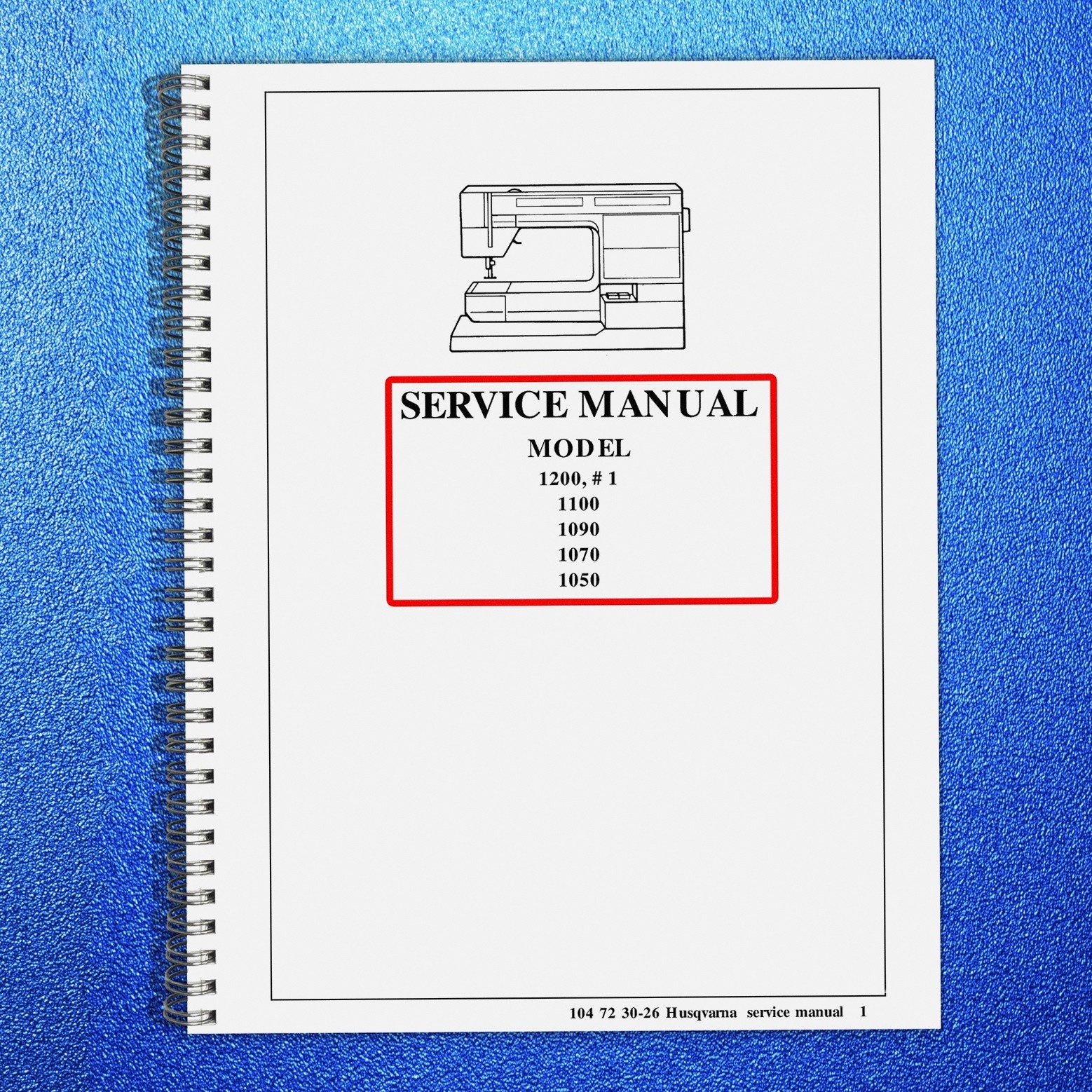 HUSQVARNA 1200 1100 1090 1070 1050 SERVICE MANUAL – LOOP BOUND – TOUGH JACKET