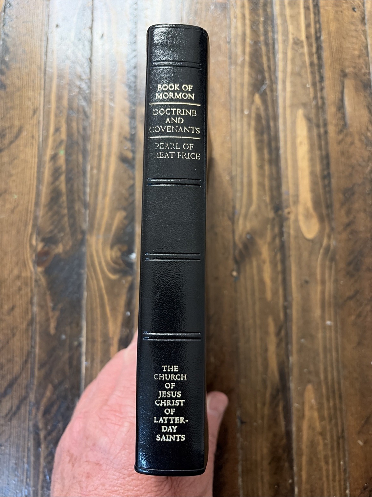 2023 Black Simulated Leather LDS Triple Scriptures Indexed 7-1/2” X 5-1/2” Clean