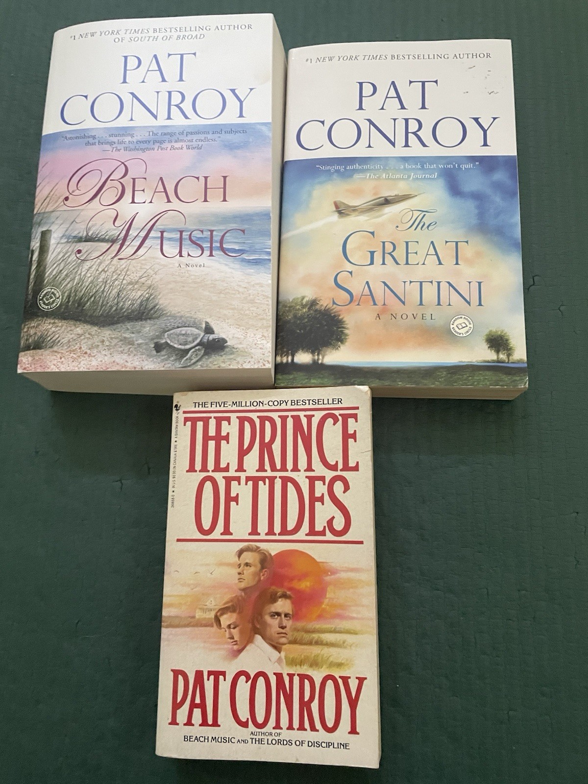 Pat Conroy 3 Book Lot Beach Music Great Santini Prince of Tides Southern Fiction