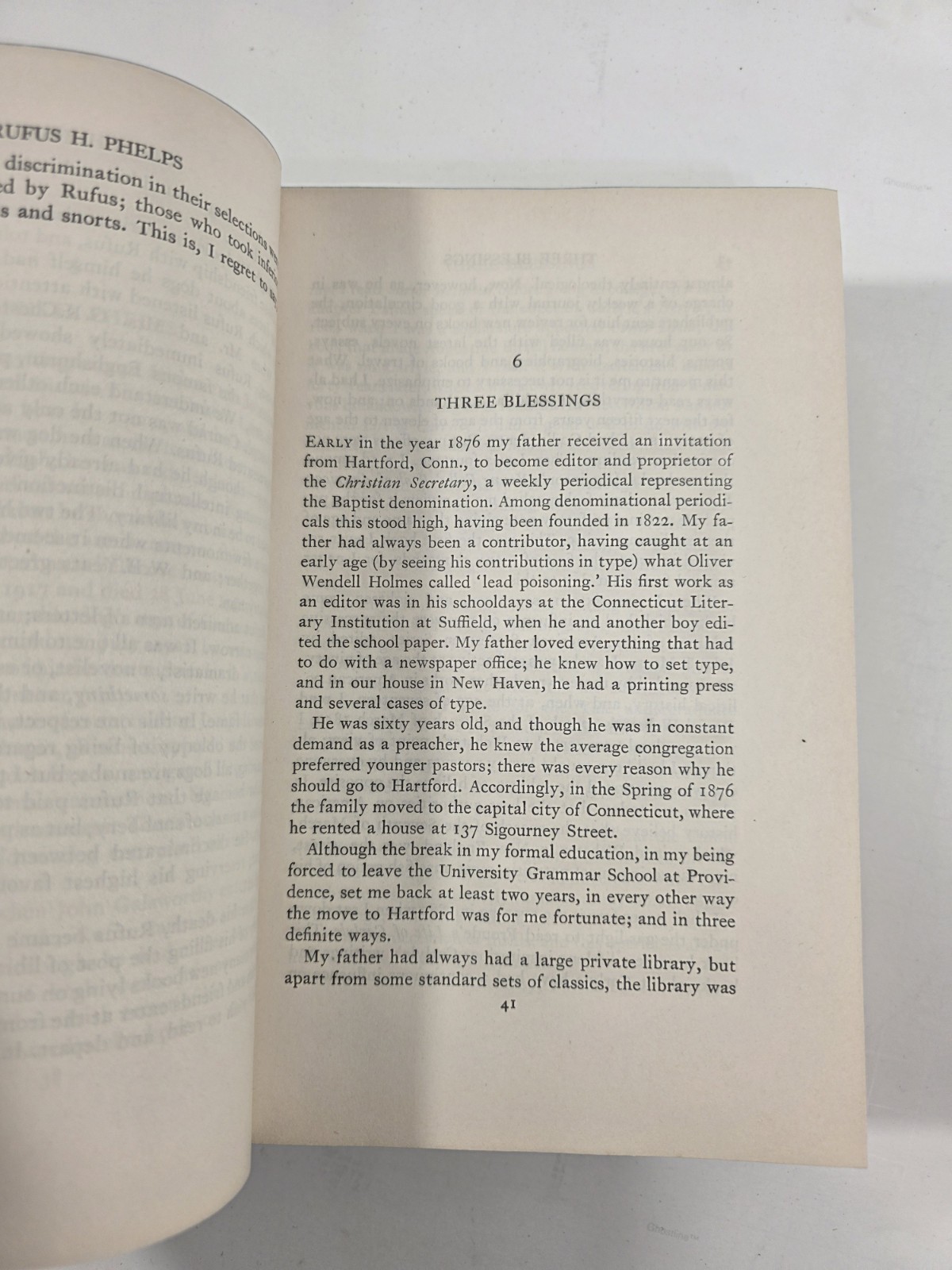WILLIAM LYON PHELPS Autobiography with Letters 3rd Printing HC no dust jacket