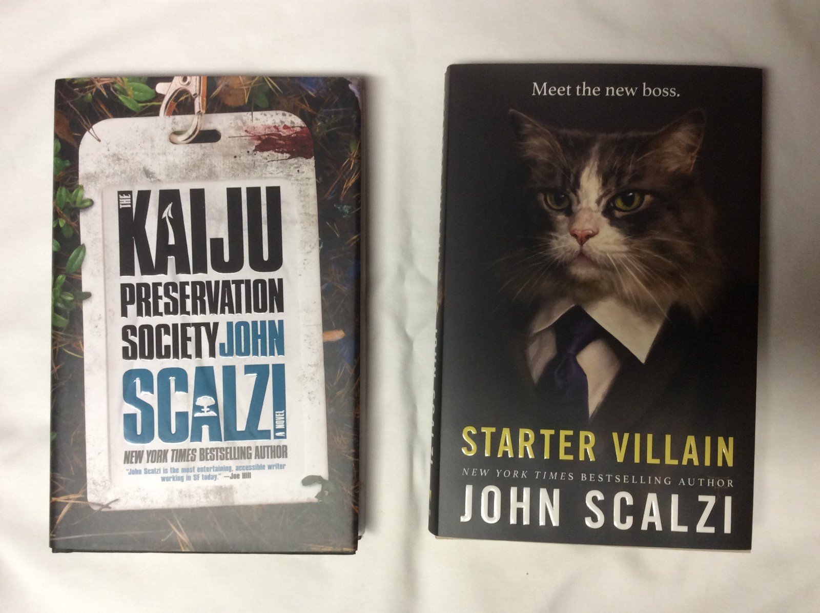 John Scalzi novels: Kaiju Preservation Society and Starter Villain (hardcover)