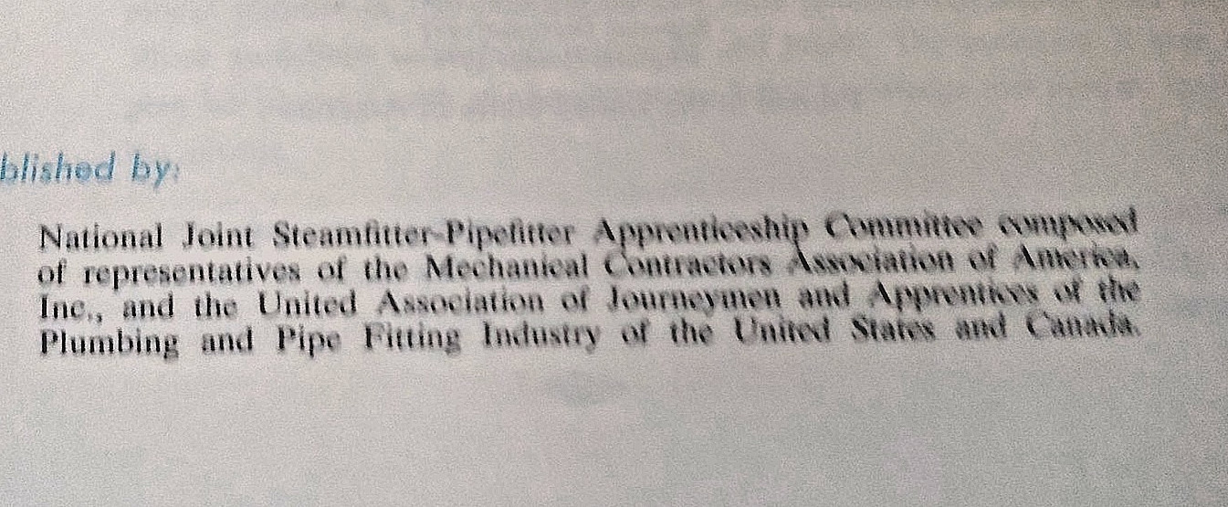 Instruction Manual for Steamfitter Pipefitter Apprentices HC 1974 & Pipe Welders