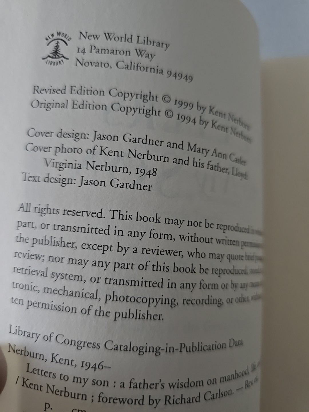 Letters to My Son : A Father’s Wisdom on Manhood, Life, and Love by Kent Nerburn
