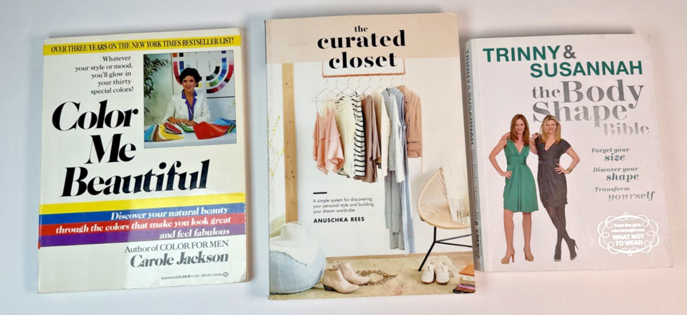 Style & Wardrobe Books Lot of 3: Color Me Beautiful, Curated Closet, Body Shape