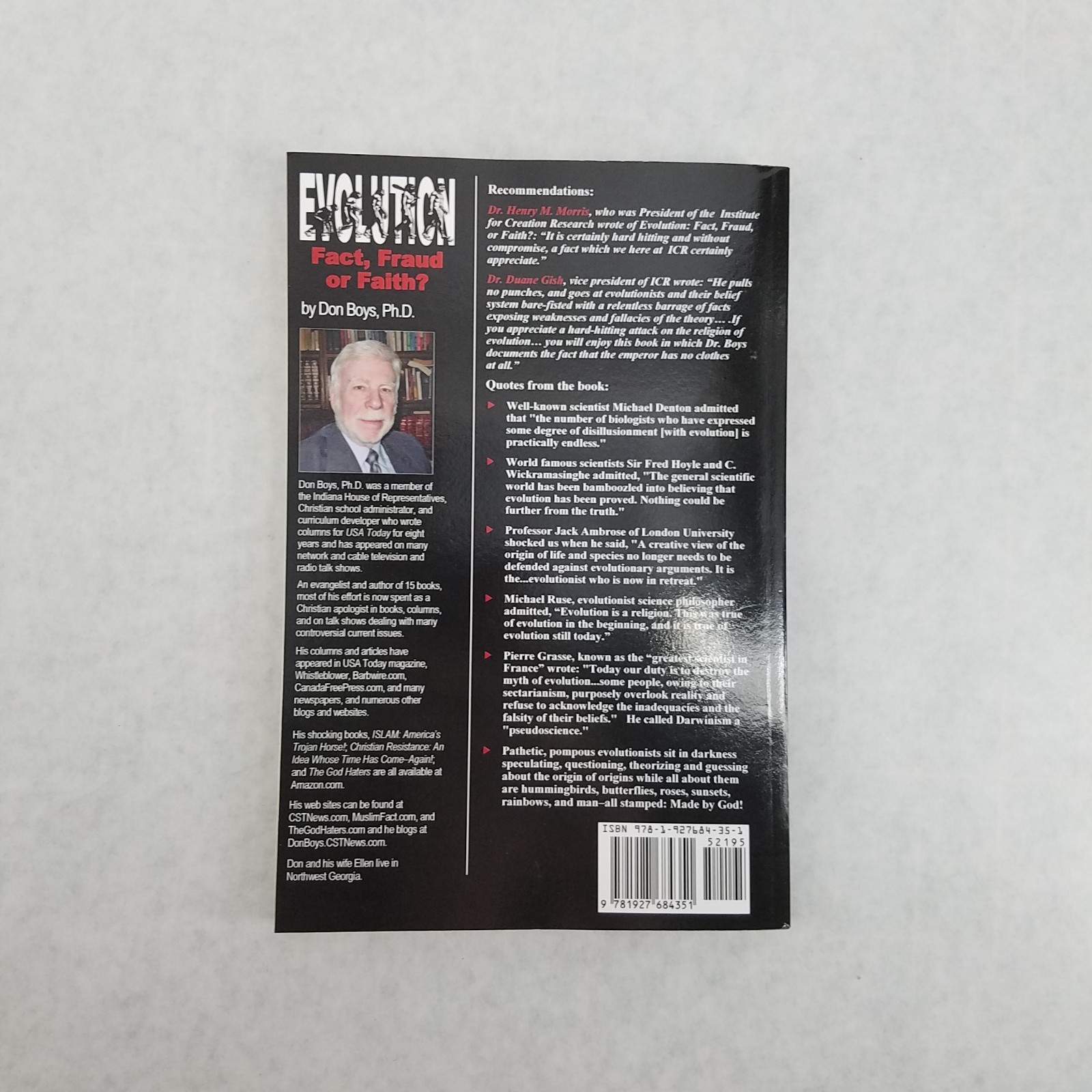 Evolution : Fact, Fraud, or Faith? -Softcover by Don Boys – LIKE NEW! RARE!
