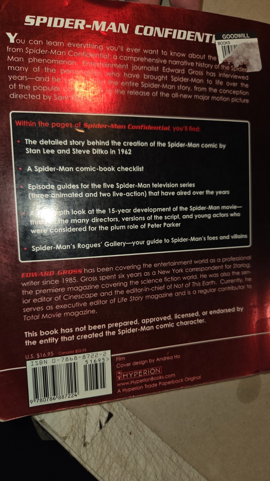 Spider-Man Confidential Softback Book 2002 7X9