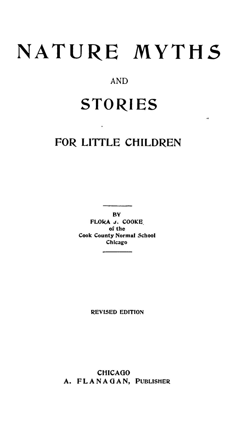 1895 Nature Myths and Stories for Little Children 102 Pages