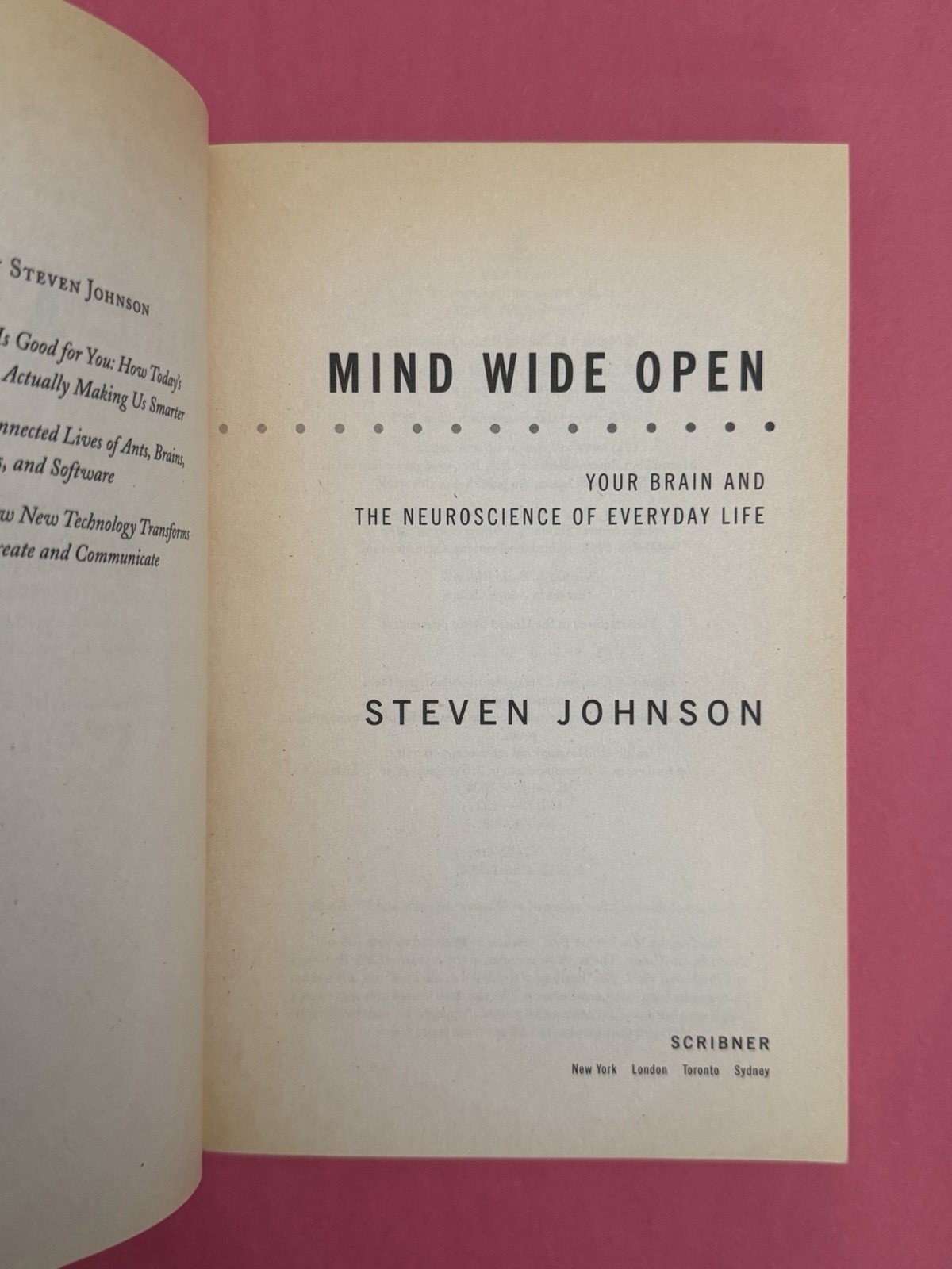 Mind Wide Open by Steven Johnson Scribner Paperback