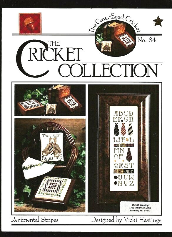 THE CRICKET COLLECTION REGIMENTAL STRIPES CROSS STITCH-CRAFTS-VICKI HASTINGS