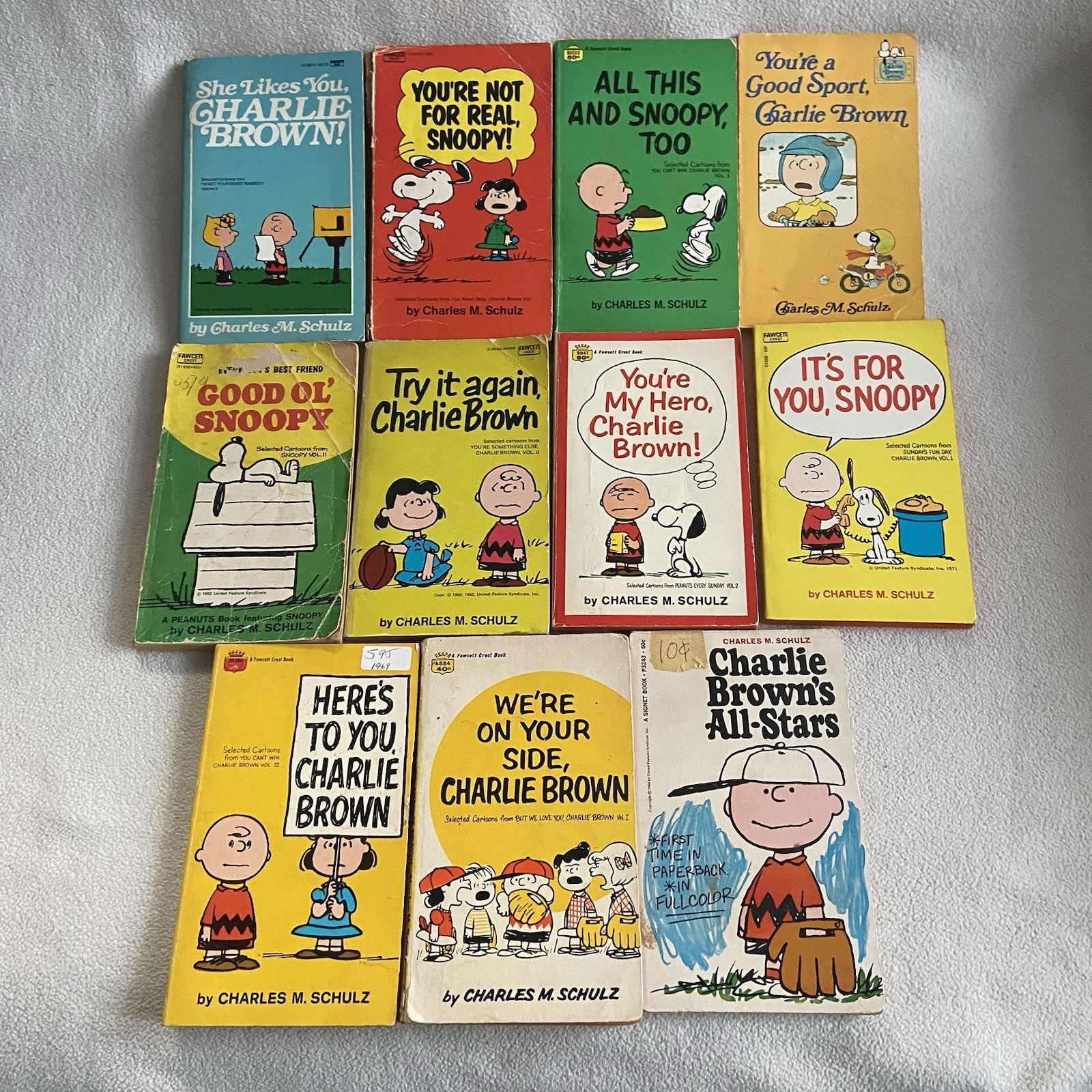 Vintage Peanuts Book Charlie Brown Snoopy Charles Schulz Fawcett Lot of 11
