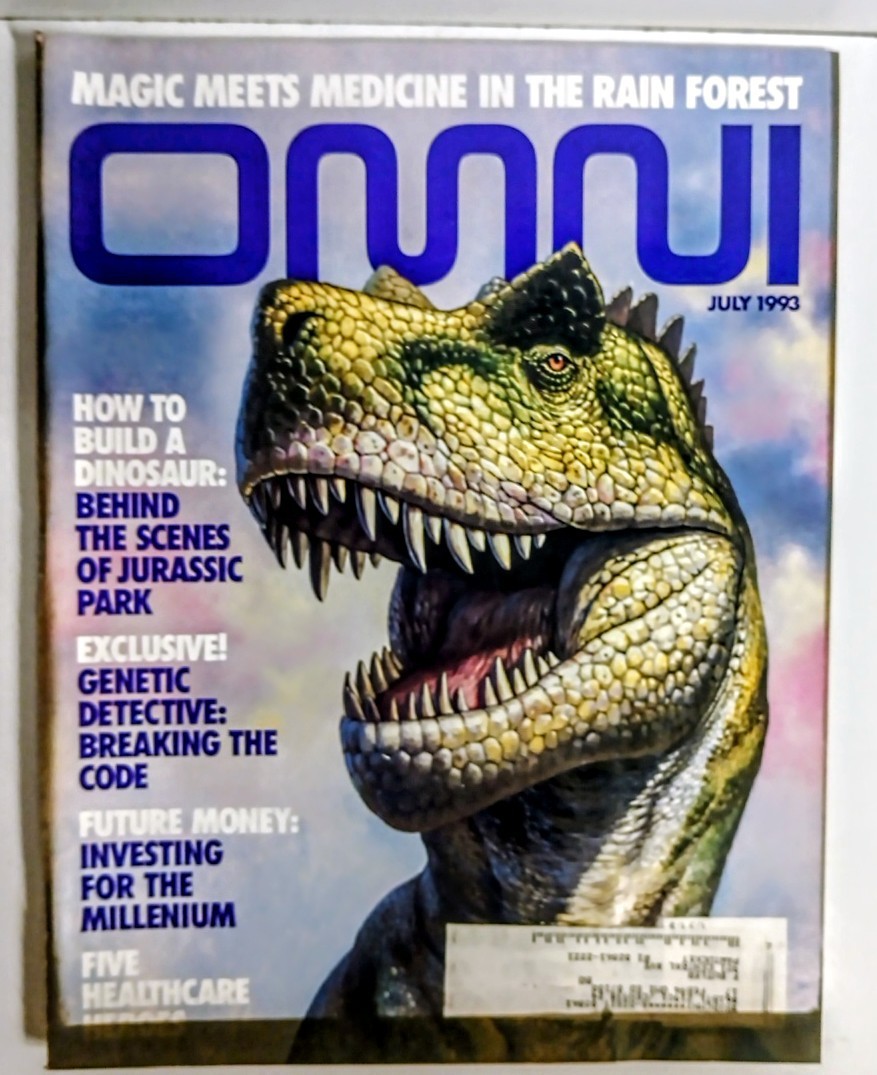 Vintage Omni July 1993 Jurassic Park Dino Cover Exclusive Genetics Article Exc