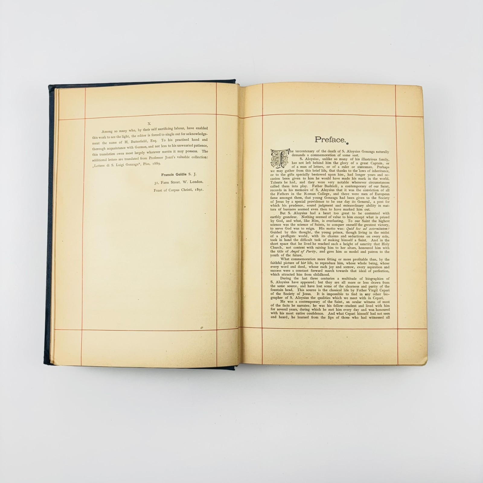 Life of Saint Aloysius Gonzaga 1591 – 1891 Cepari 1891 First Edition Gilt Edges