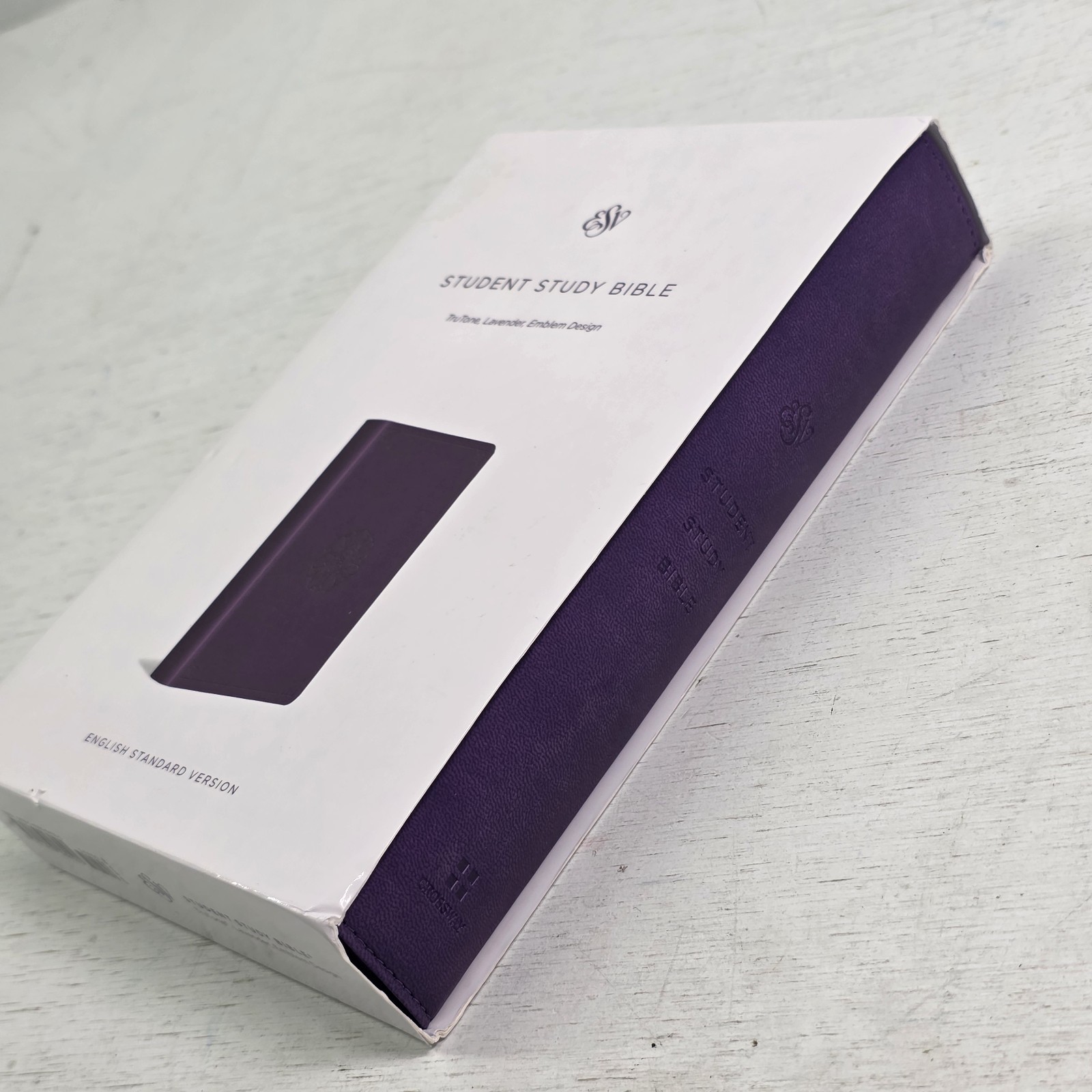 Crossway ESV Student Study Bible Lavender TruTone Emblem Design Notes Facts