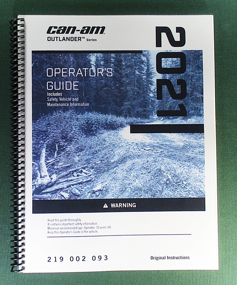 2021 Can-Am Outlander 850 Owner’s Manual: 236 Pages & Protective Covers!