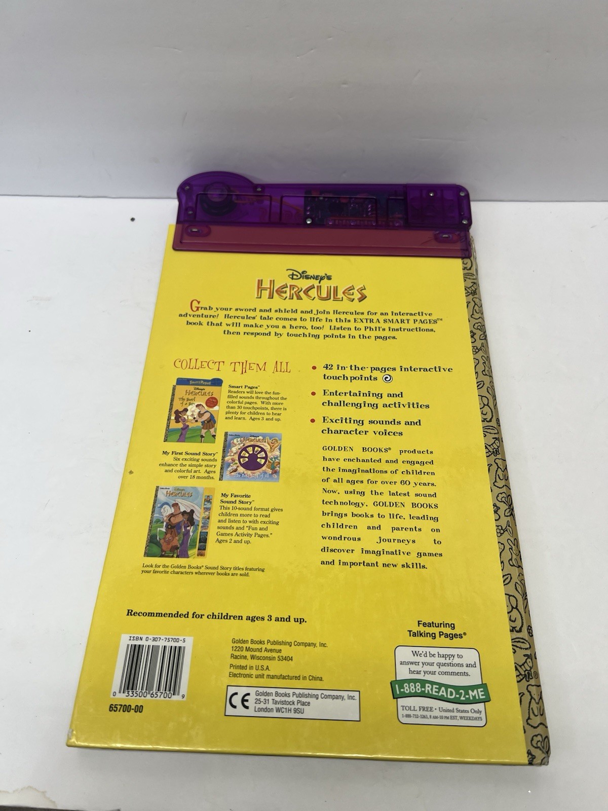 Golden Books Extra Smart Pages Hercules – Zero to Hero Disney Talking 150 Sounds