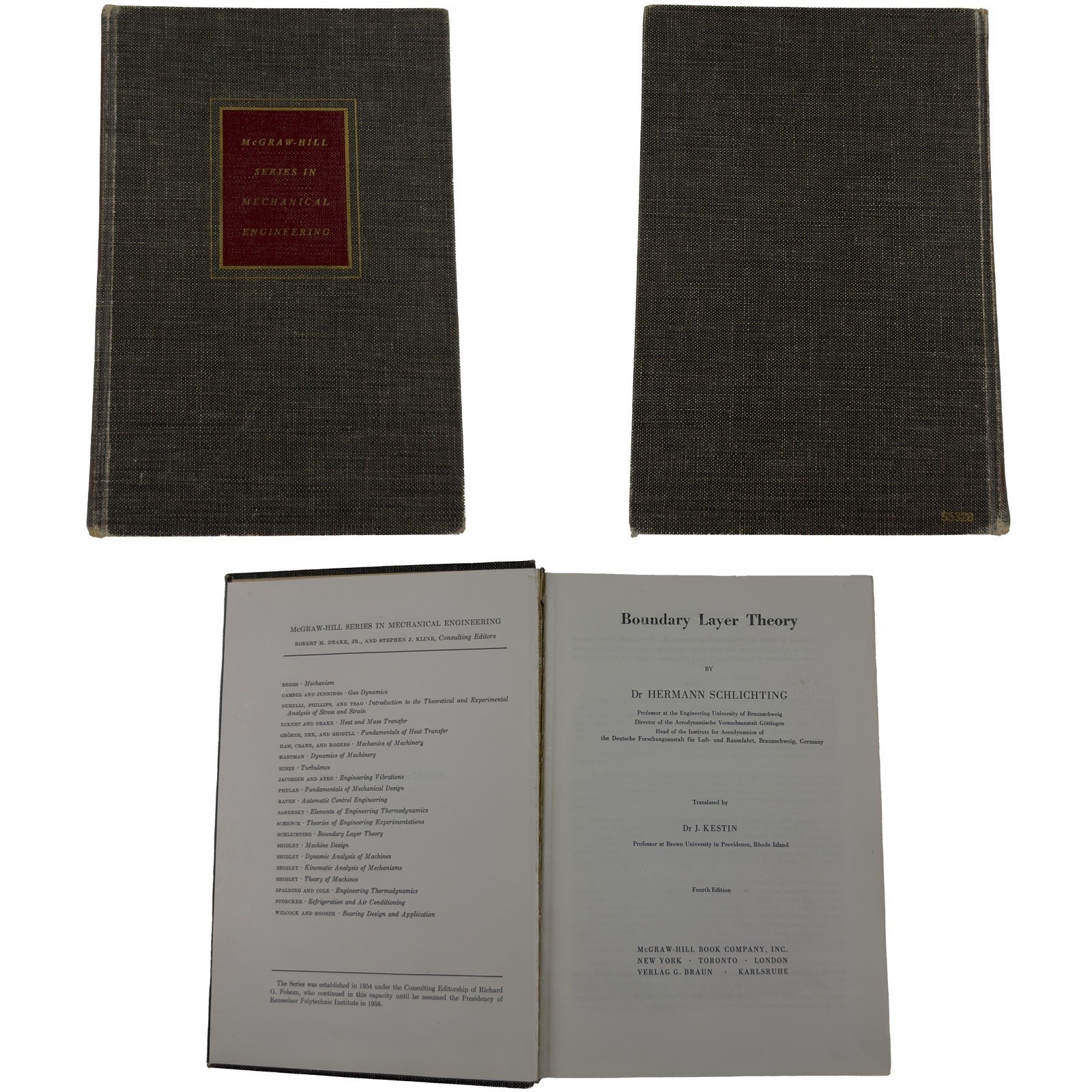 Boundary Layer Theory Schlichting 4th Ed McGraw-Hill HC Engineering