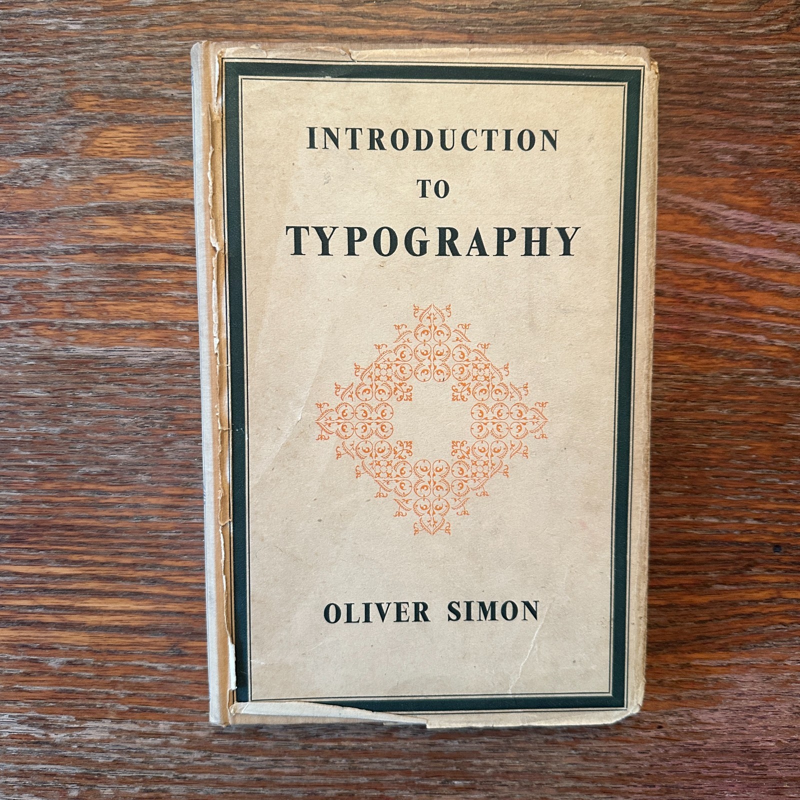 Introduction to Typography by Oliver Simon 1945 Hardcover UK Print GOOD